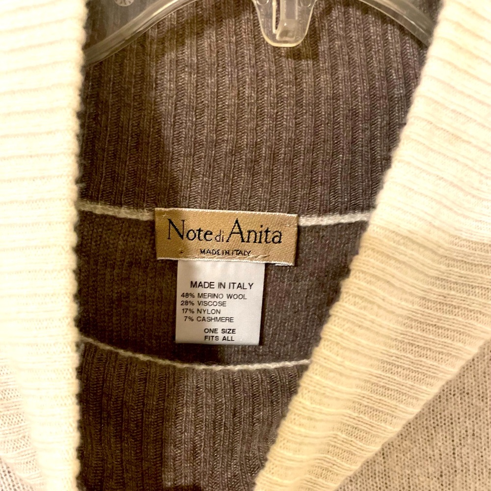 Note di Anita Pullover Poncho, Women One Size, Beige/Tan